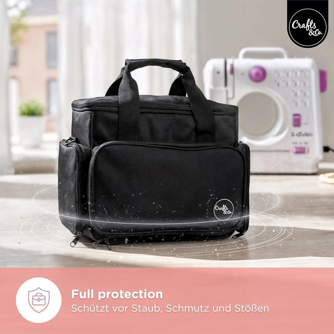 Crafts&Co® Nähmaschinentasche mit Stabilen Tragegriffen | Transporttasche für Nähmaschine mit Prakti