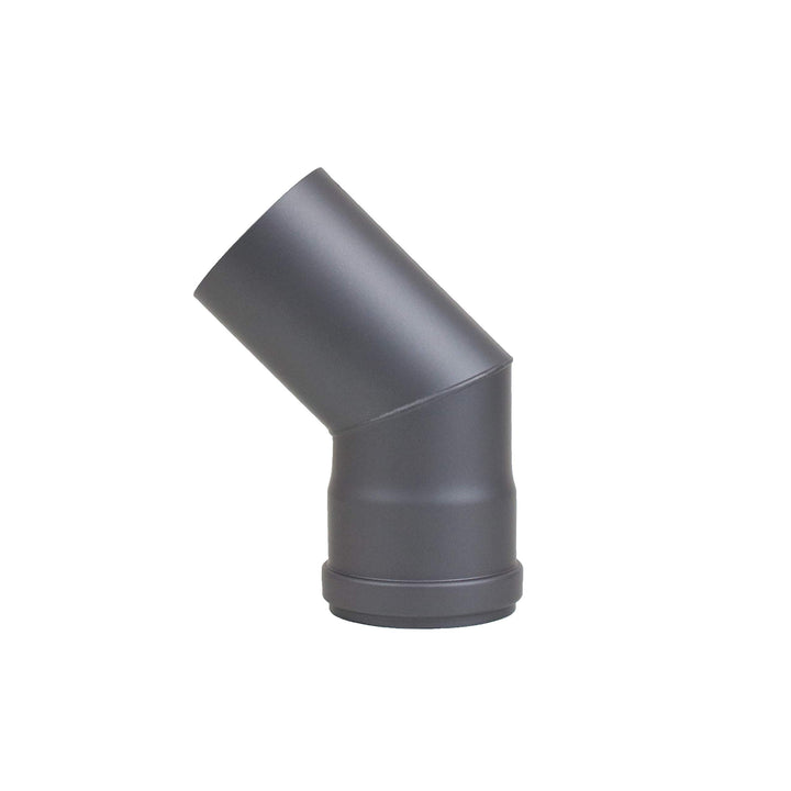 LANZZAS Pelletrohr Bogen 45° - Durchmesser 80 mm - Farbe: gussgrau - inklusive Silikon-Dichtring | P