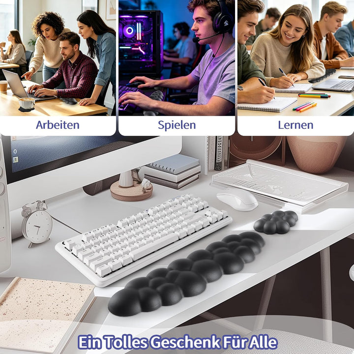 Sushret Wolke Handballenauflage Tastatur, Ergonomisches Wolke Handauflage Tastatur Mit Pu Leder Memo
