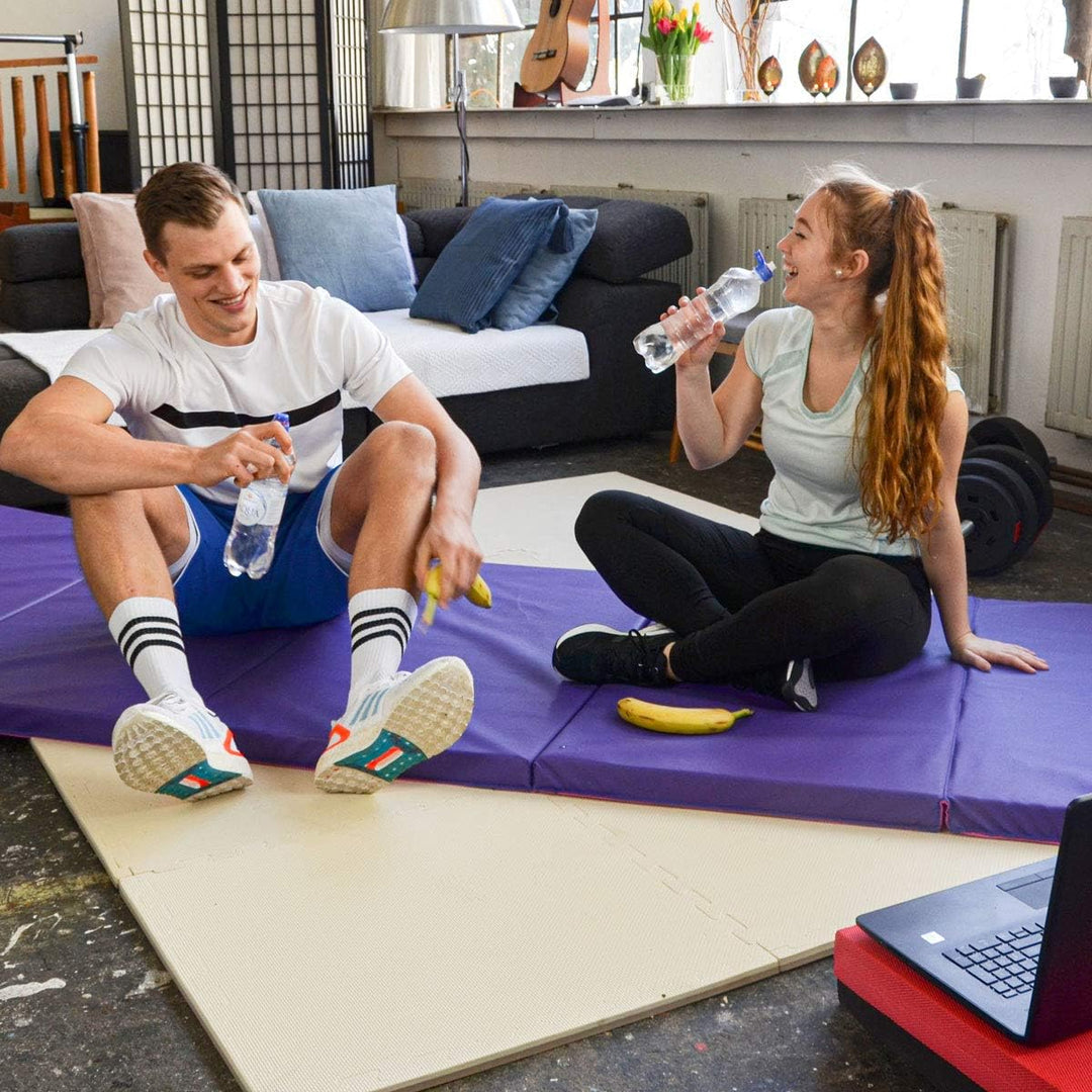 EYEPOWER Klappbare Turnmatte für Zuhause - Dicke Gymnastikmatte - Weichbodenmatte Akrobatik Matte Yo