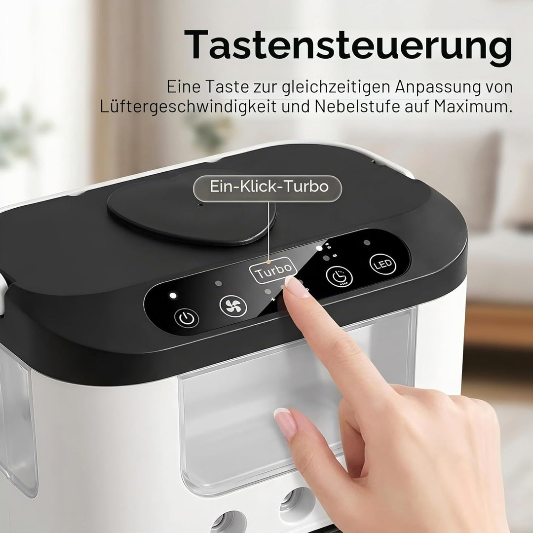 Tragbarer Luftkühler Ventilator, Mini Klimaanlage mit 3 Geschwindigkeiten & 3 Sprühmodi, 600ml Wasse