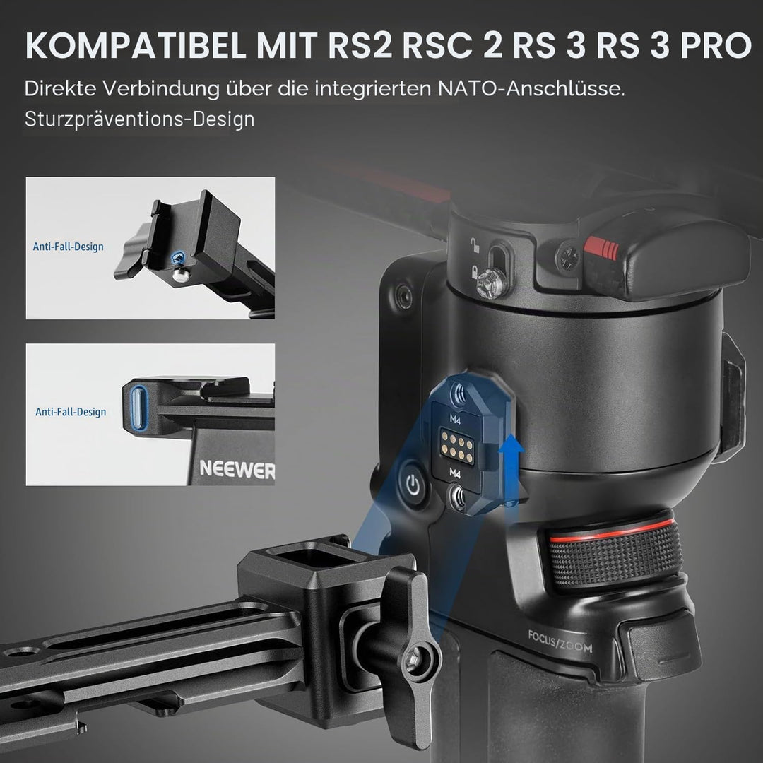 NEEWER Dual Griff Kompatibel mit DJI RS 2/RSC 2/RS 3/RS 3 Pro Ronin S Ronin SC Kamera Gimbal, Doppel
