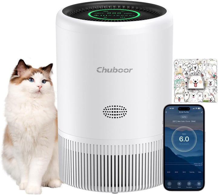 Luftreiniger Allergiker, Air Purifier 3 Geschwindigkeiten, 25dB HEPA Luftfilter gegen Pollen & Gerüc