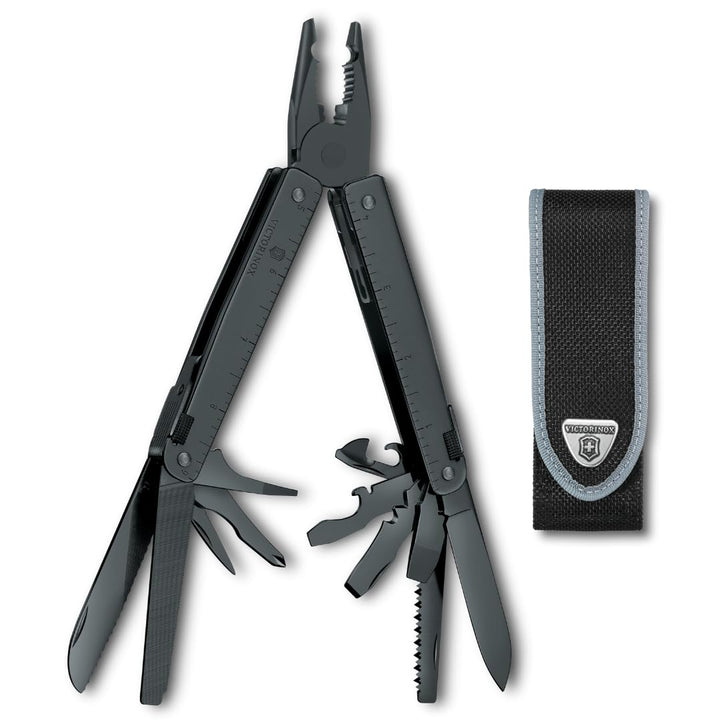 Victorinox Multifunktionstool, Swiss Tool BS mit Nylon-Gürteletui, Taschen Werkzeug, 27 Funktionen,