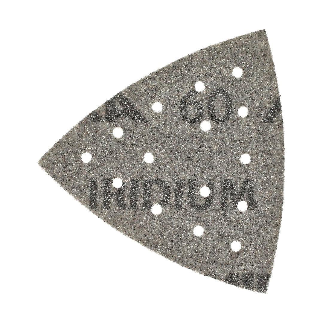 Mirka Iridium Schleifdreieck Premium-Schleifpapier 93x93x93mm 15-Loch Klett, Korn 60, 50 Stk/Zum Sch
