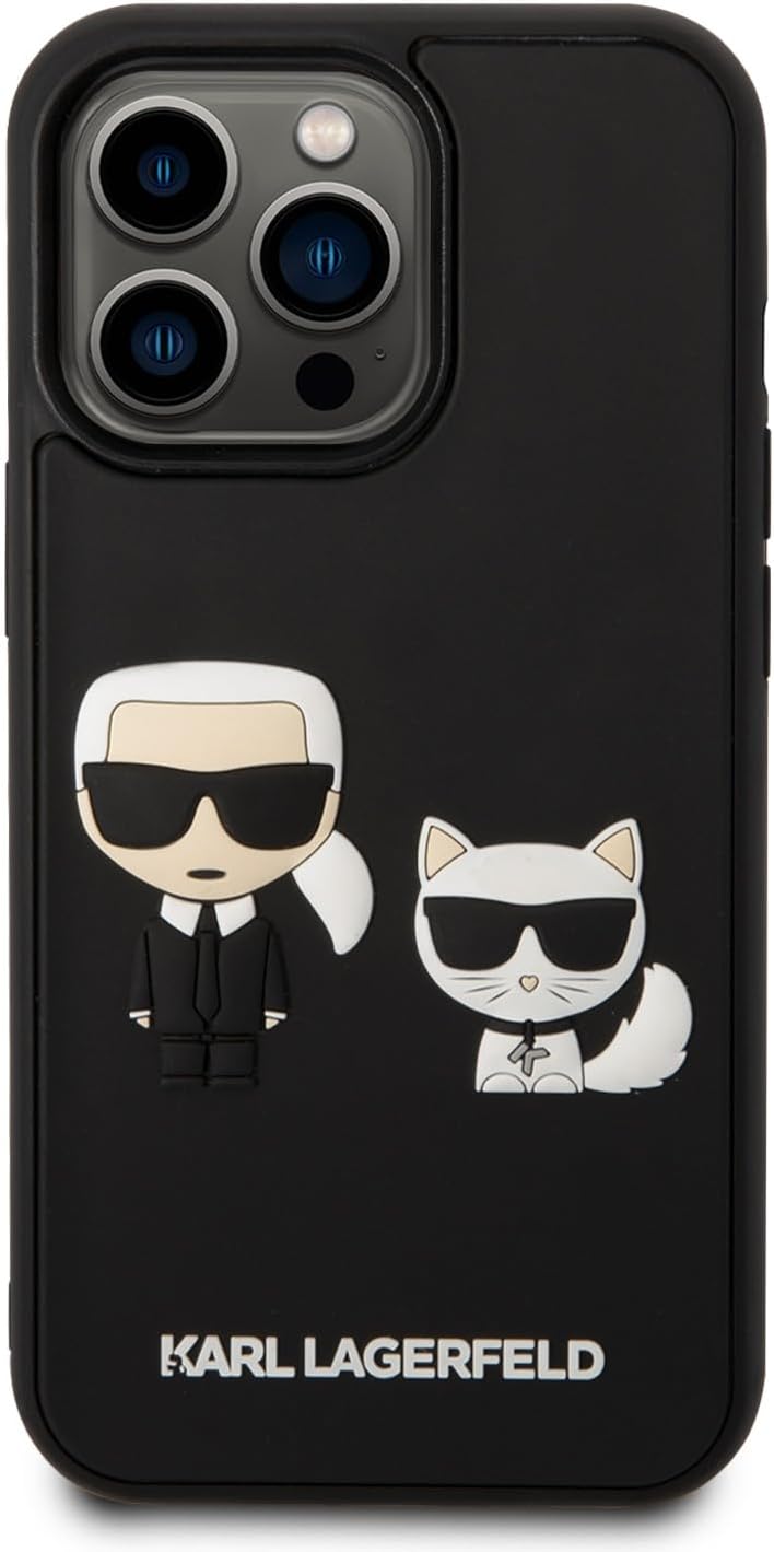 KARL LAGERFELD KLHCP14L3DRKCK hülle für iPhone 14 Pro 6,1" schwarz/Black hardcase Karl&Choupette Iko