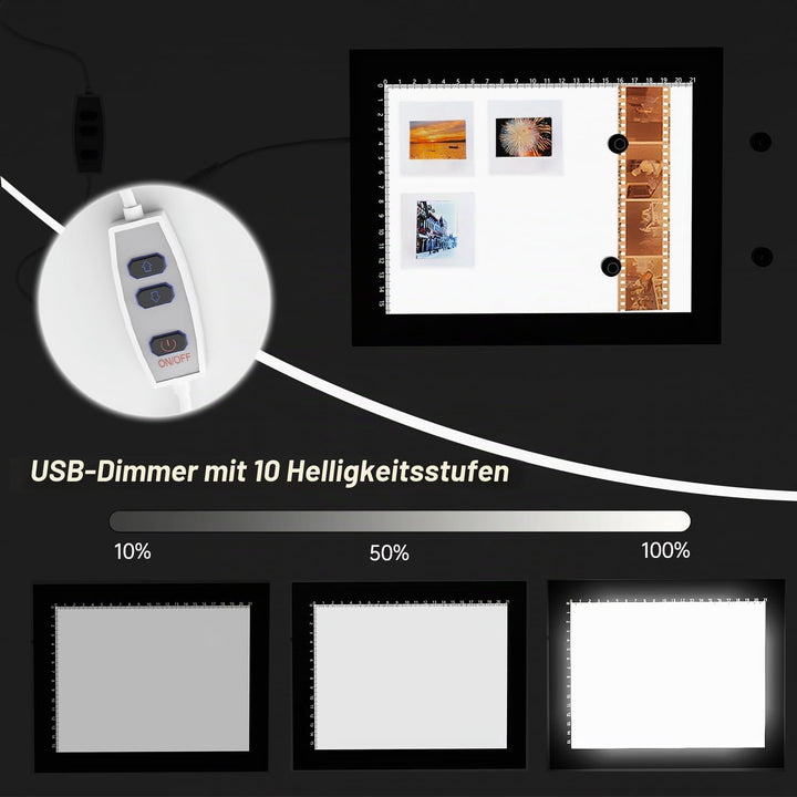 Magnetisch Diascanner Ultradünner Dimmbar LED Leuchtplatte- 21 x 15 Zentimeter-5600K - Hintergrundbe