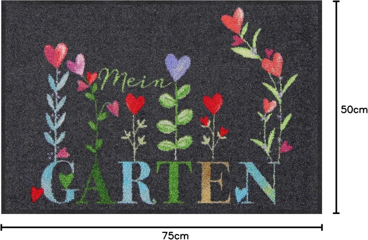 Salonloewe Fussmatte Mein Garten Grey 050x075 cm Fussabtreter Sauberlaufmatte draussen Fussmatte Ind