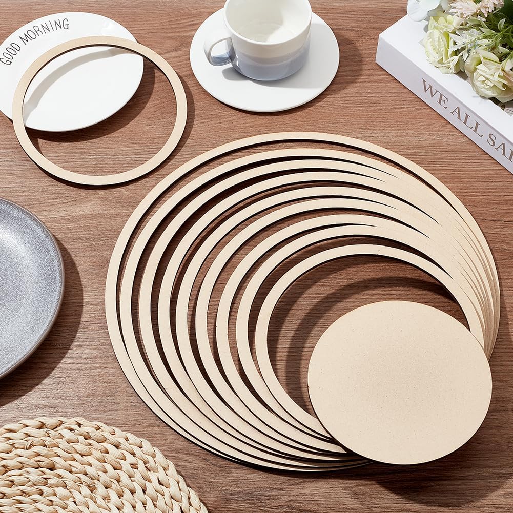 BENECREAT 11pcs Runde Töpferwerkzeuge, Hölzernes Konzentrisches Geometrisches Figurenschienen-Set Zu