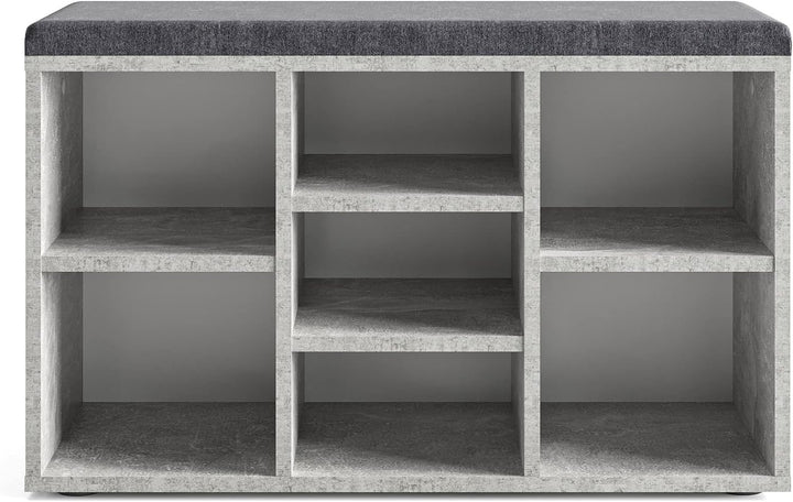 KOMTO Schuhbank mit Sitzfläche - Schuhregal Beton 80 x 50 x 30 cm Schuhschrank mit Sitzbank Flur Ban