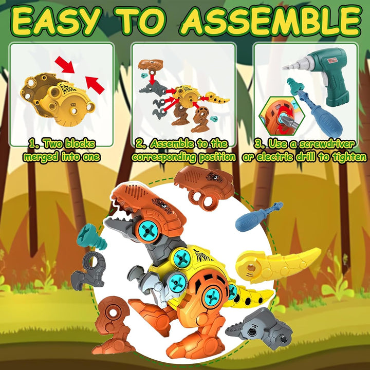 STAY GENT Dinosaurier Montage Spielzeug für Kinder, 5 Stück DIY Jurassischer Dinosaurier Spielzeug m