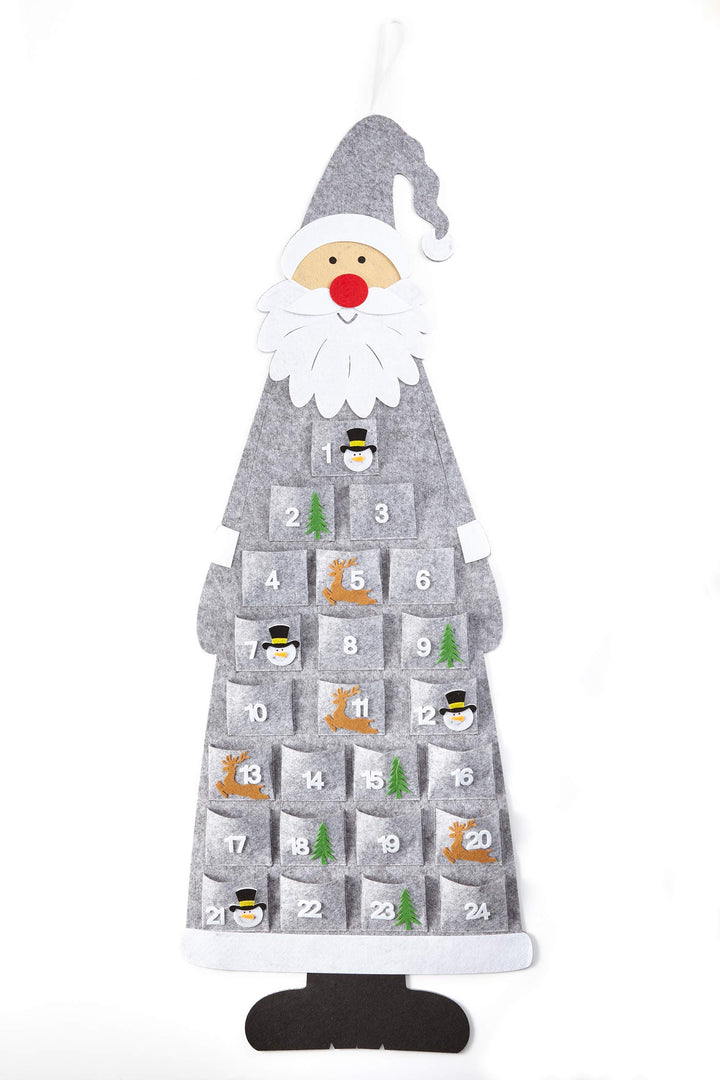 HEITMANN DECO Filz-Adventskalender Santa - Adventskalender zum Befüllen und Aufhängen - Weihnachtsma