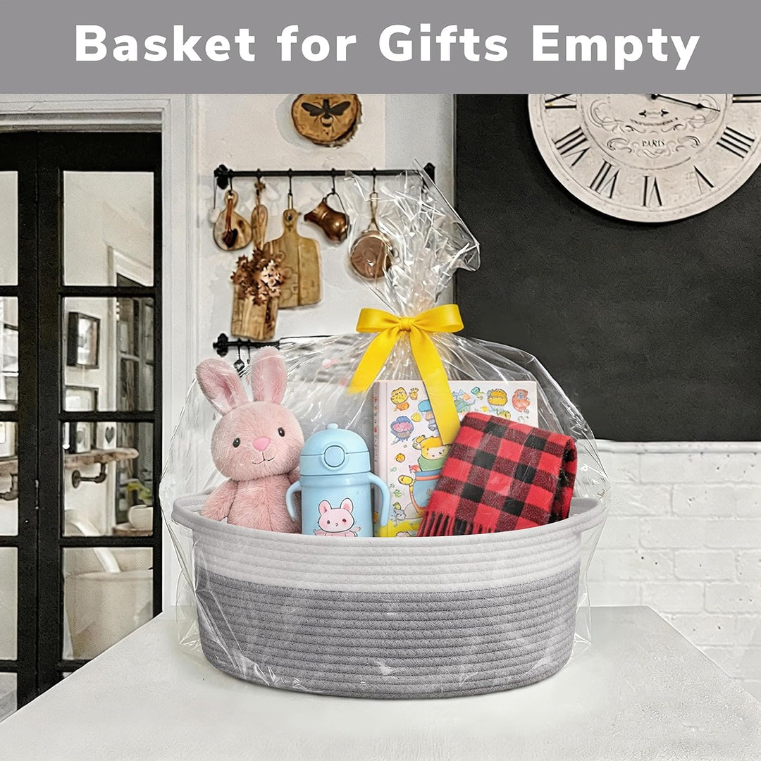 TIMEYARD Seilkörbe für Geschenke Leere, Dekorative Aufbewahrungskörbe für Kinderzimmer, Geflochtener