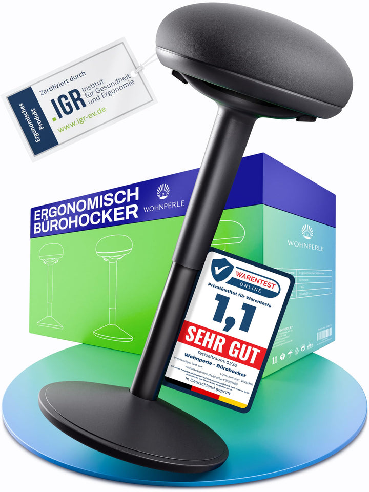 Bürohocker ergonomisch [Zertifiziert] 2in1 Sitzhocker &amp; Stehhocker höhenverstellbar | Ergonomischer