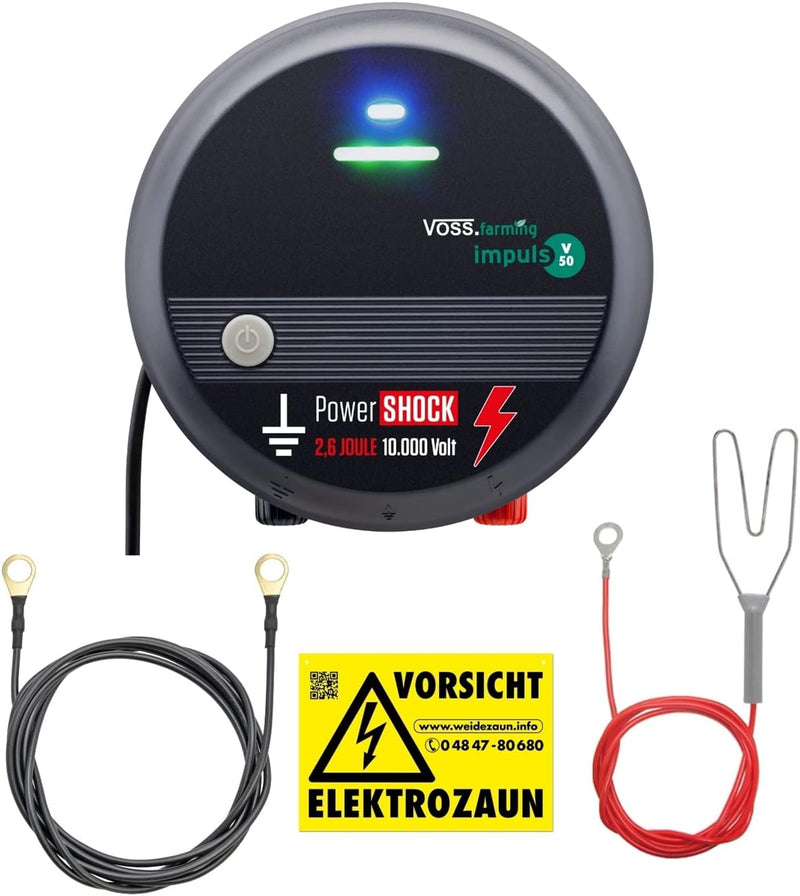 VOSS.farming 230V Weidezaungerät mit PowerShock, gefühlte 5,2 Joule und 10.000V schlagstarkes Elektr