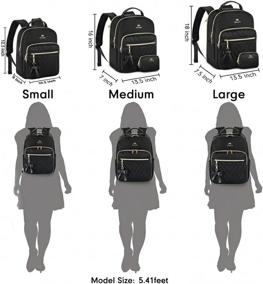 MATEIN Damen Rucksack Mittelgross, 17,3 Zoll Laptop Rucksack Damen Viele Fächer Grosse Kapazität Sch