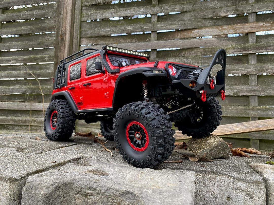 Crawler RC DF-4S Pro rot 4WD mit LEDs und Seilwinde 1/10-3164