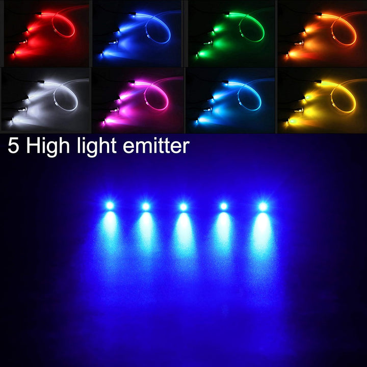 TABEN Auto Umgebungslicht RGB Fernbedienung Dekorative Lampe DIY Refit Flexibles Glasfaserrohr 8 Far