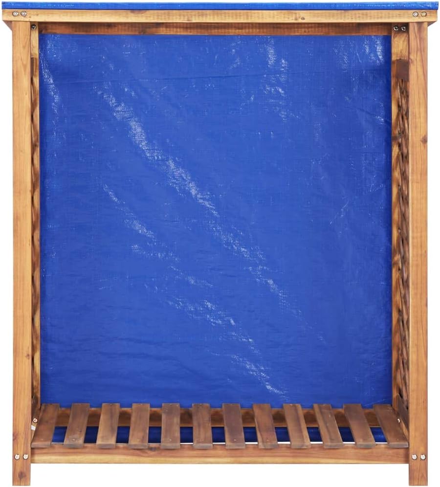 vidaXL Akazienholz Massiv Kaminholzregal Brennholzregal Kaminholzunterstand Kaminholz Brennholz Kami