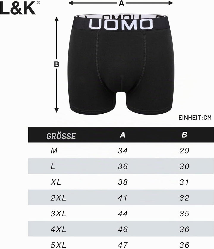 L&amp;K 10er Pack Herren Boxershorts Men Retroshorts mit tollem Muster Baumwolle 1102 M 1102-10er Pack,