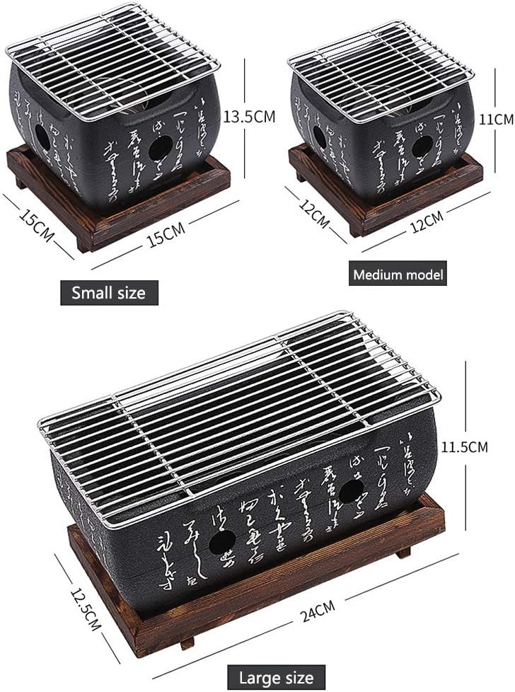 Amusingtao Japanische Holzkohle Mini Tischgrill, Grillplatte, Tragbarer Kocher, Partytisch Zubehör,