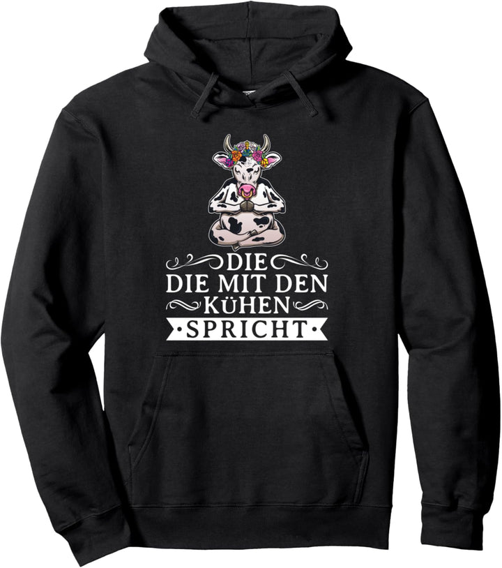 Kuh Landwirtin Motiv Frau Die Mit Den Kühen Spricht Bäuerin Pullover Hoodie