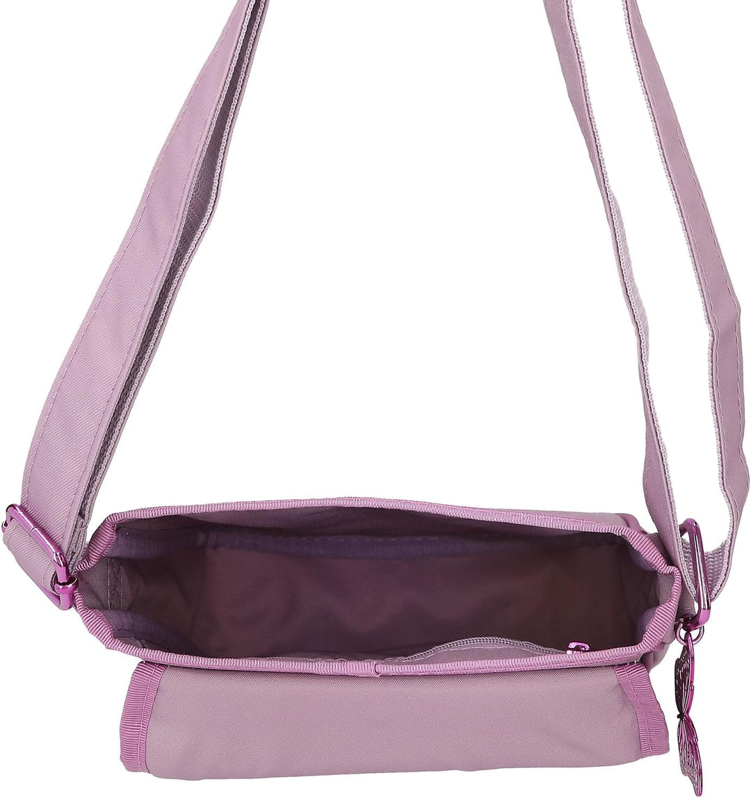 Depesche 12778 TOPModel Fairy Love - Kleine Umhängetasche in Mauve mit Model-Motiv und Schmetterling