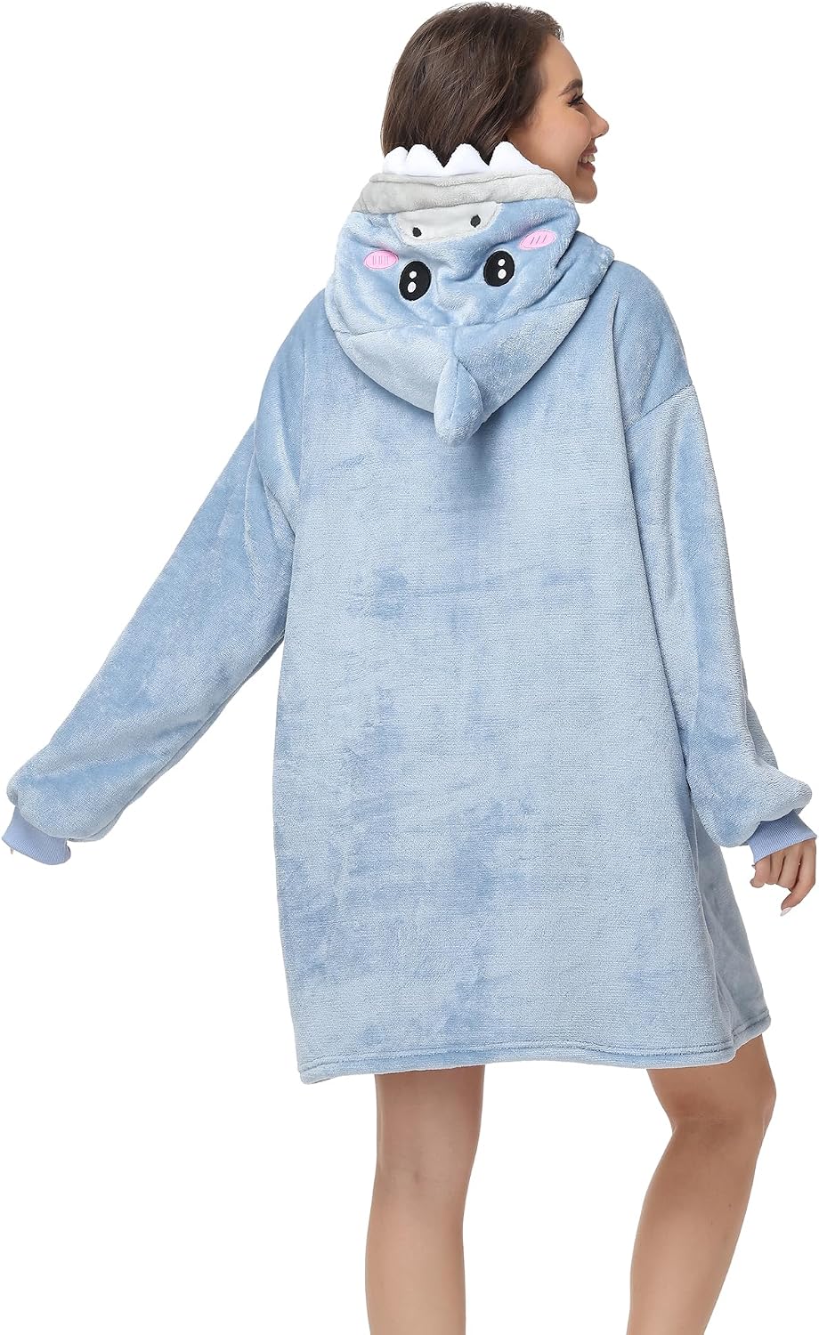 LATH.PIN Panda Übergrosse Decken-Hoodie Flanell mit Kapuze Pulloverdecke Sweatshirt Unisex Kapuzenpu