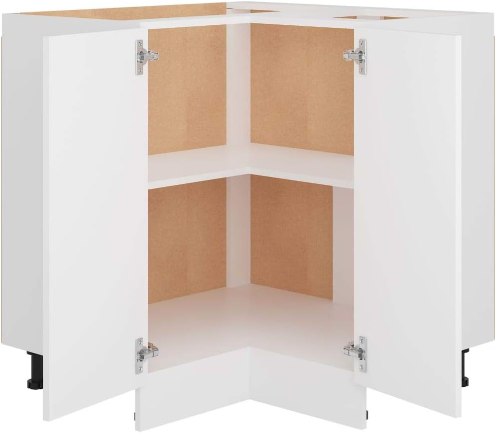 homiuse Eckunterschrank Weiss 75,5x75,5x80,5 cm Holz KüChenschrank Eckschrank Vorratsschrank KüChenu