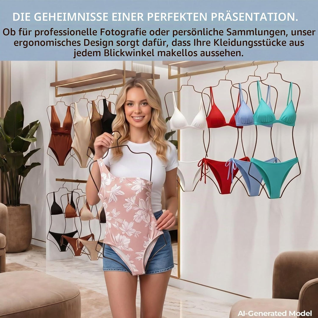 SYNHOZZ Schwarz Draht Körperform Display Kleiderbügel Dessous Kleiderbügel (Schwarz) 10er Pack Metal