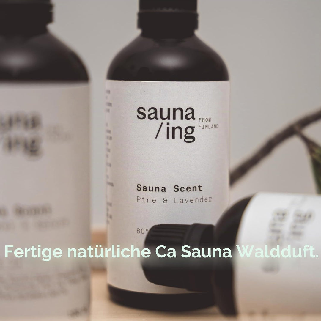 Saunaaufguss Kiefer &amp; Lavendel 100 ml – BIO &amp; Vegan Sauna Aufgussmittel – Natürlicher Sauna Duft mit