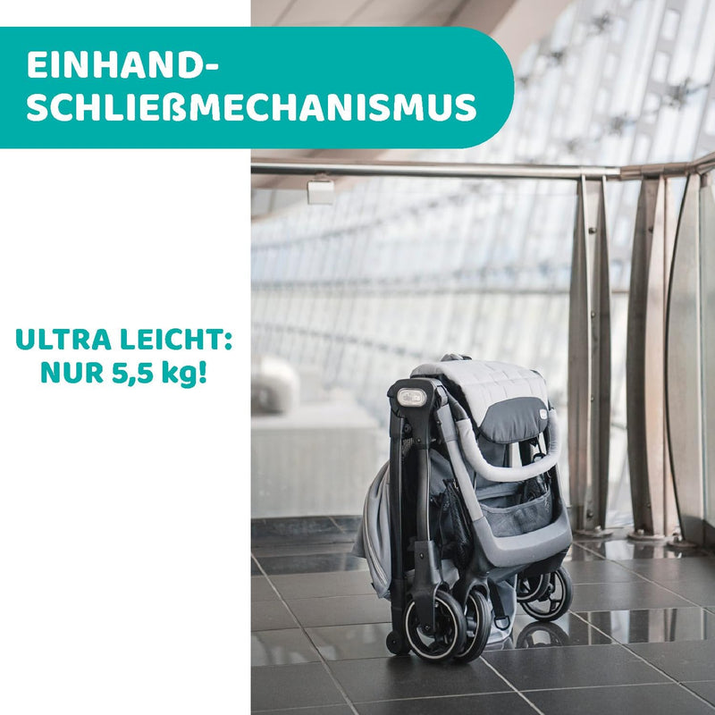 Chicco We Kinderwagen, faltbar, ultraleicht, von 0 Monaten bis 22 kg, Reise-Kinderwagen, neigbar, mi