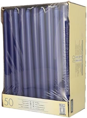 Leuchterkerzen/Spitzkerzen - Durchmesser: 22 mm - Länge: 25 cm - 50 Stück/Paket - Farbe: bordeaux, c