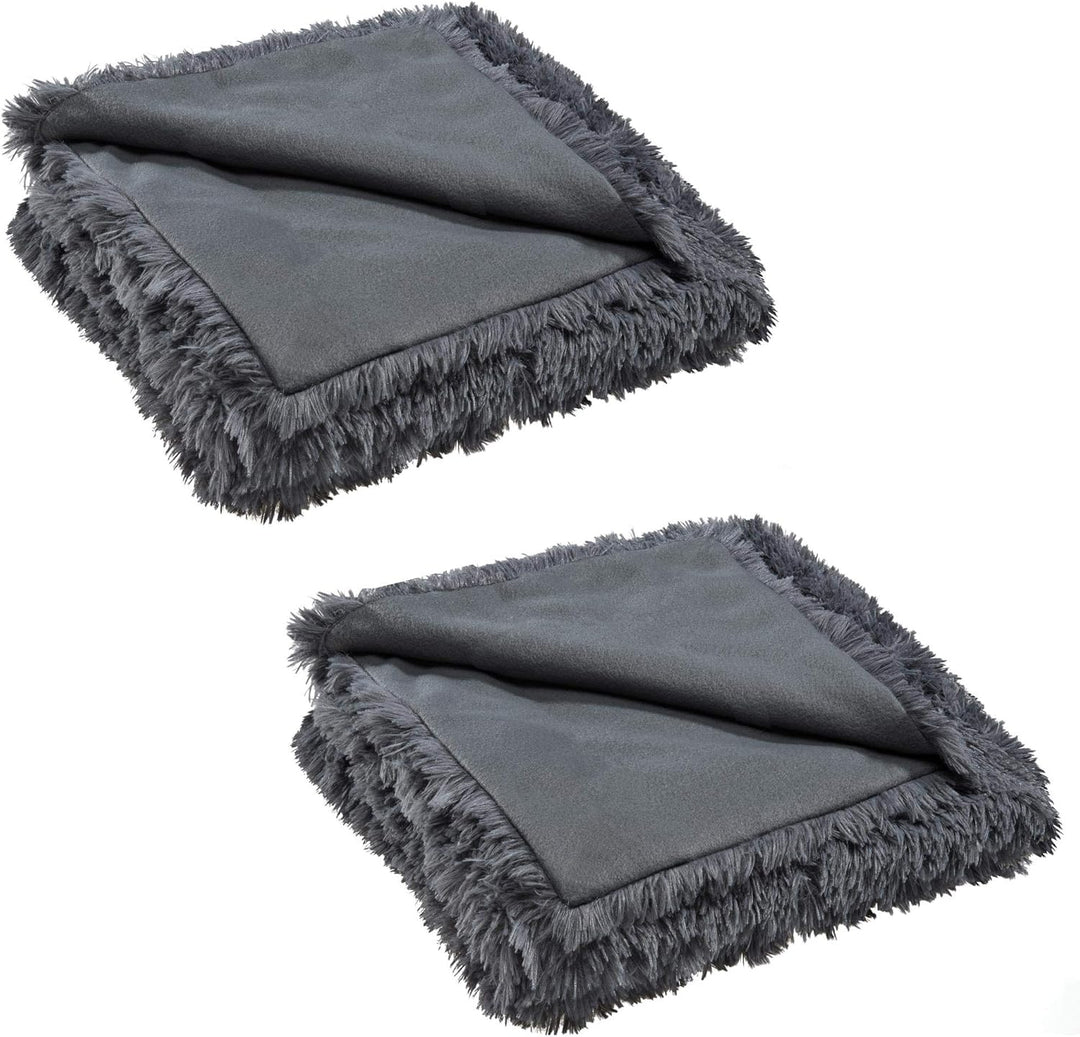 CelinaTex Shetland Bettwäsche 155 x 200 cm 2-teilig grau Polar-Fleece Bettbezug Flokati Optik Bett G