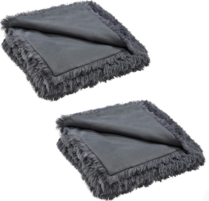 CelinaTex Shetland Bettwäsche 155 x 200 cm 2-teilig grau Polar-Fleece Bettbezug Flokati Optik Bett G