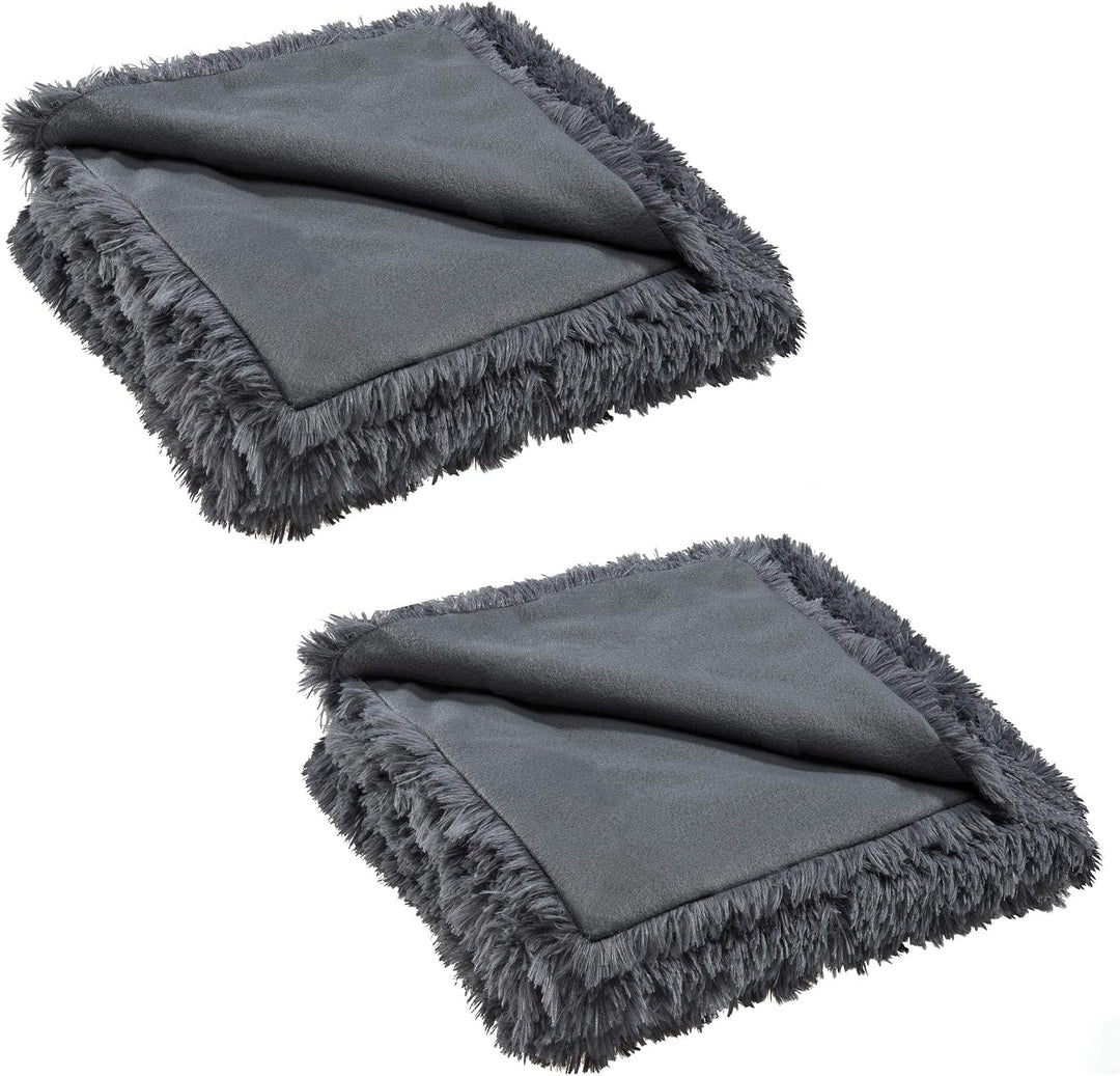 CelinaTex Shetland Bettwäsche 220 x 240 cm 3-teilig grau Polar-Fleece Bettbezug Flokati Optik Bett G