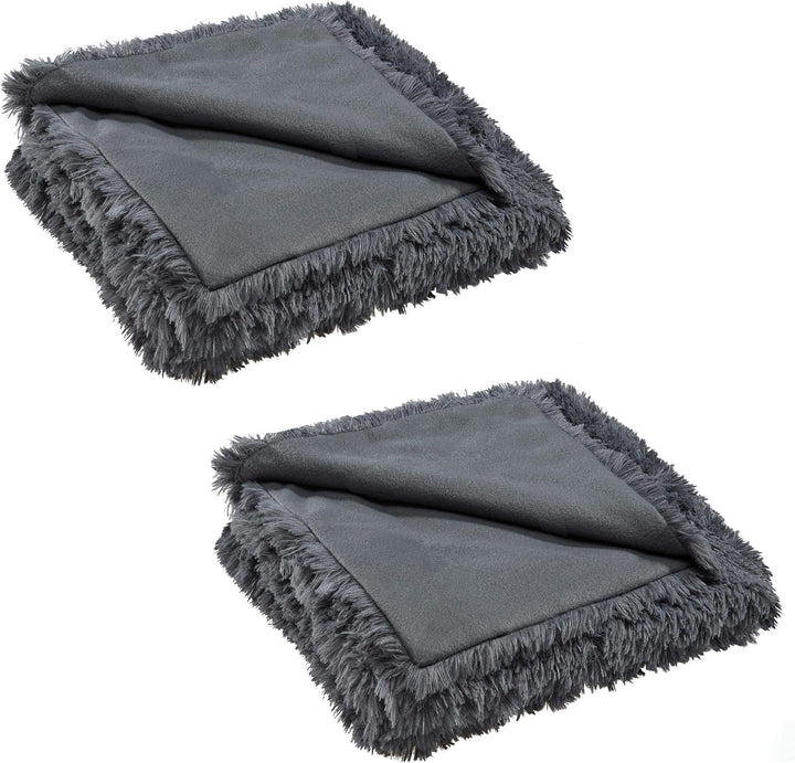 CelinaTex Shetland Bettwäsche 220 x 240 cm 3-teilig grau Polar-Fleece Bettbezug Flokati Optik Bett G