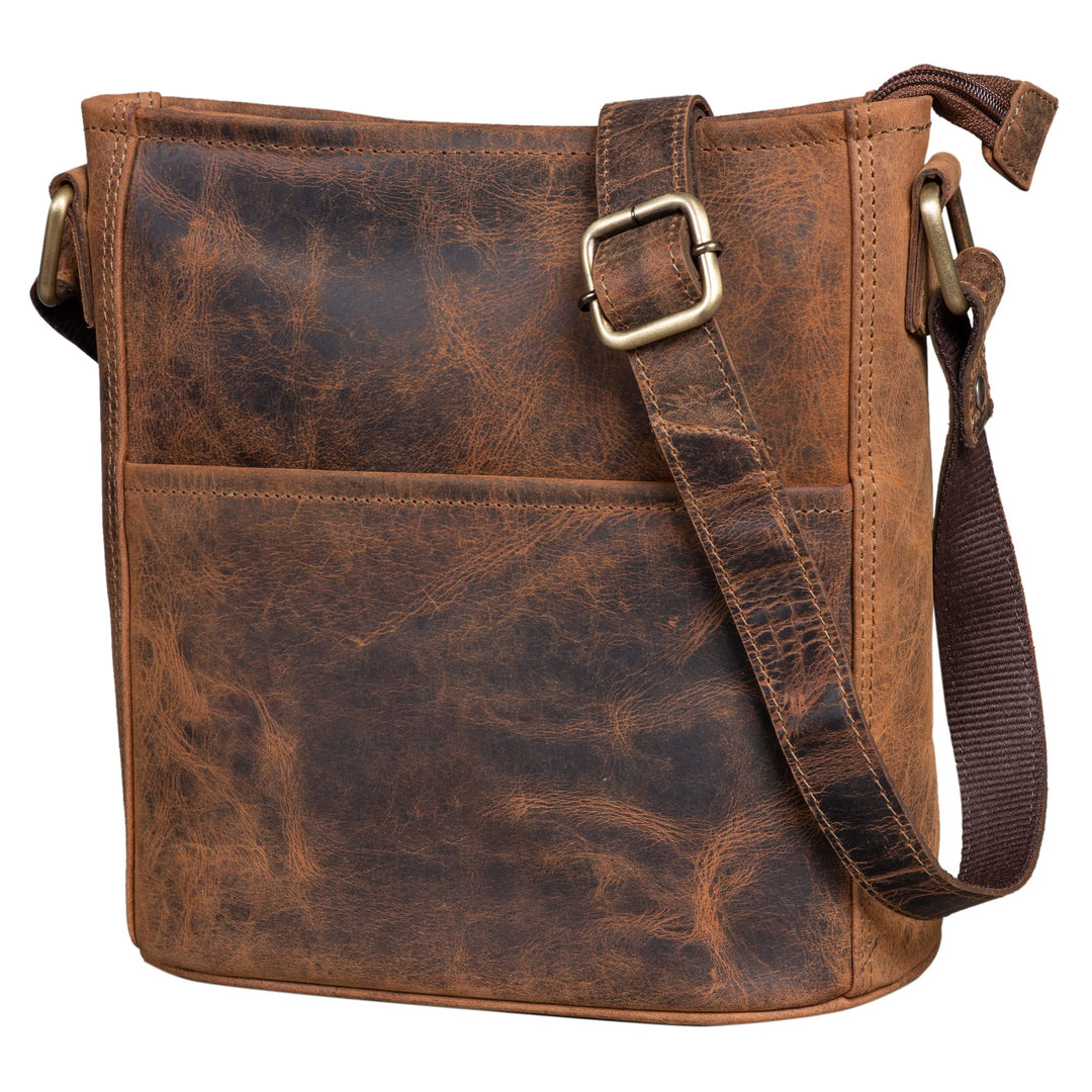 LEABAGS Leder Handtasche Damen I Premium Echtleder Umhängetasche I Schultertasche I Damentasche I Tr