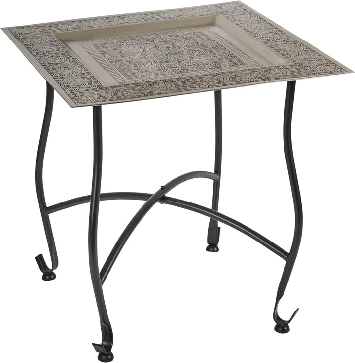 Marokkanischer Tisch Beistelltisch aus Metall Sule 42cm eckig | Orientalischer runder Teetisch klein