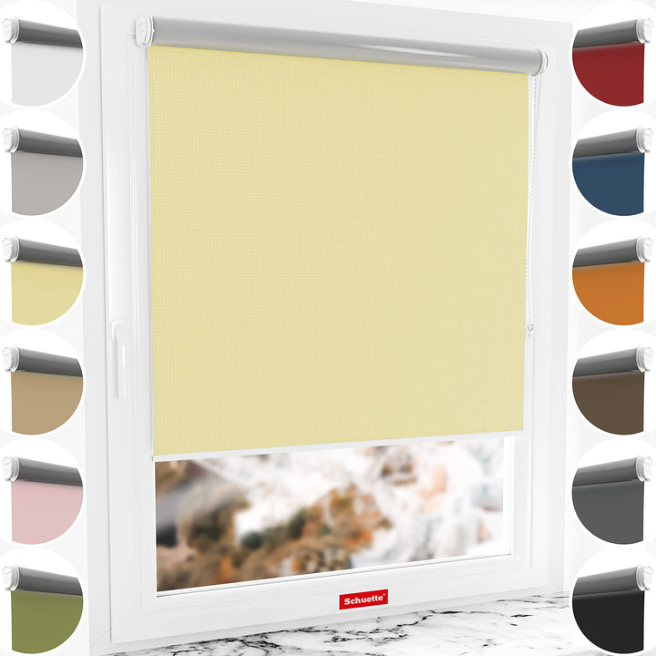 Schuette® Verdunkelungsrollo ohne Bohren/mit Bohren 2in1 ● Thermo Rollo Kollektion: Sandy Shore (Bei