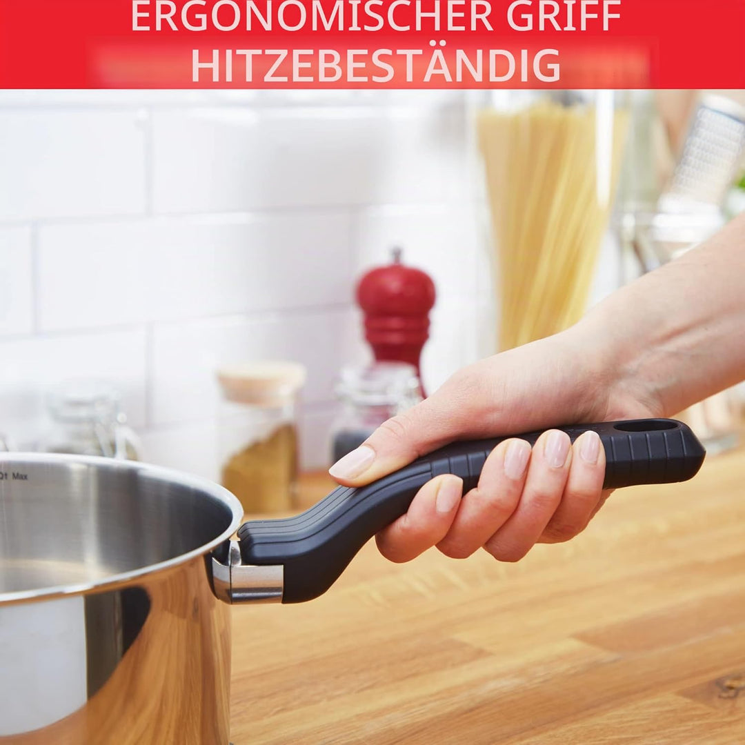 Tefal Comfort Max C9732304 Edelstahl-Kochtopf mit Glasdeckel, langlebiges Kochgeschirr für gesundes
