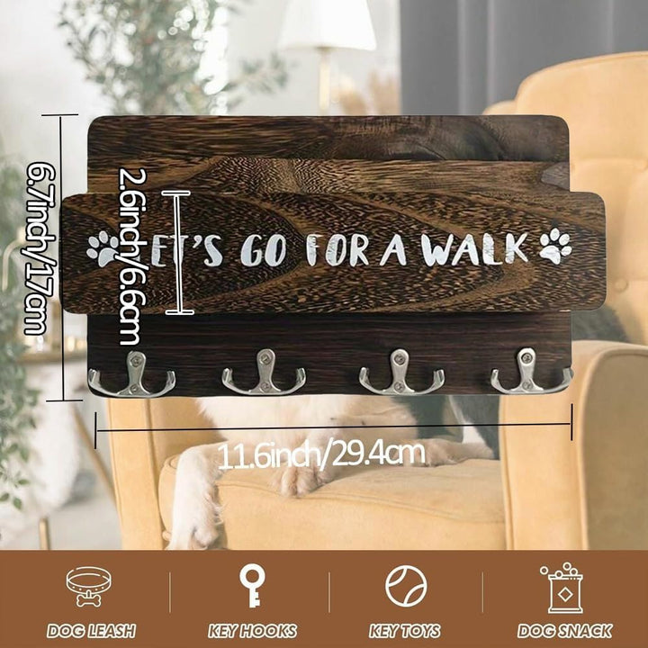Hundegarderobe mit Ablage, Hundeleinenhalter Wand für Ordnen von Leinen und Zubehör, Wandhaken für H