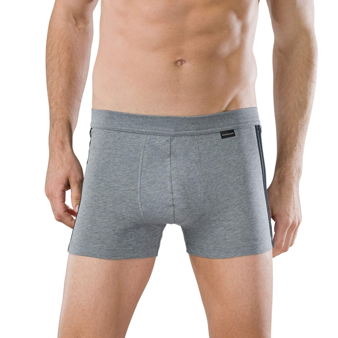 Schiesser Herren Boxershorts, 4er Pack, (XL / (7), anthrazit)