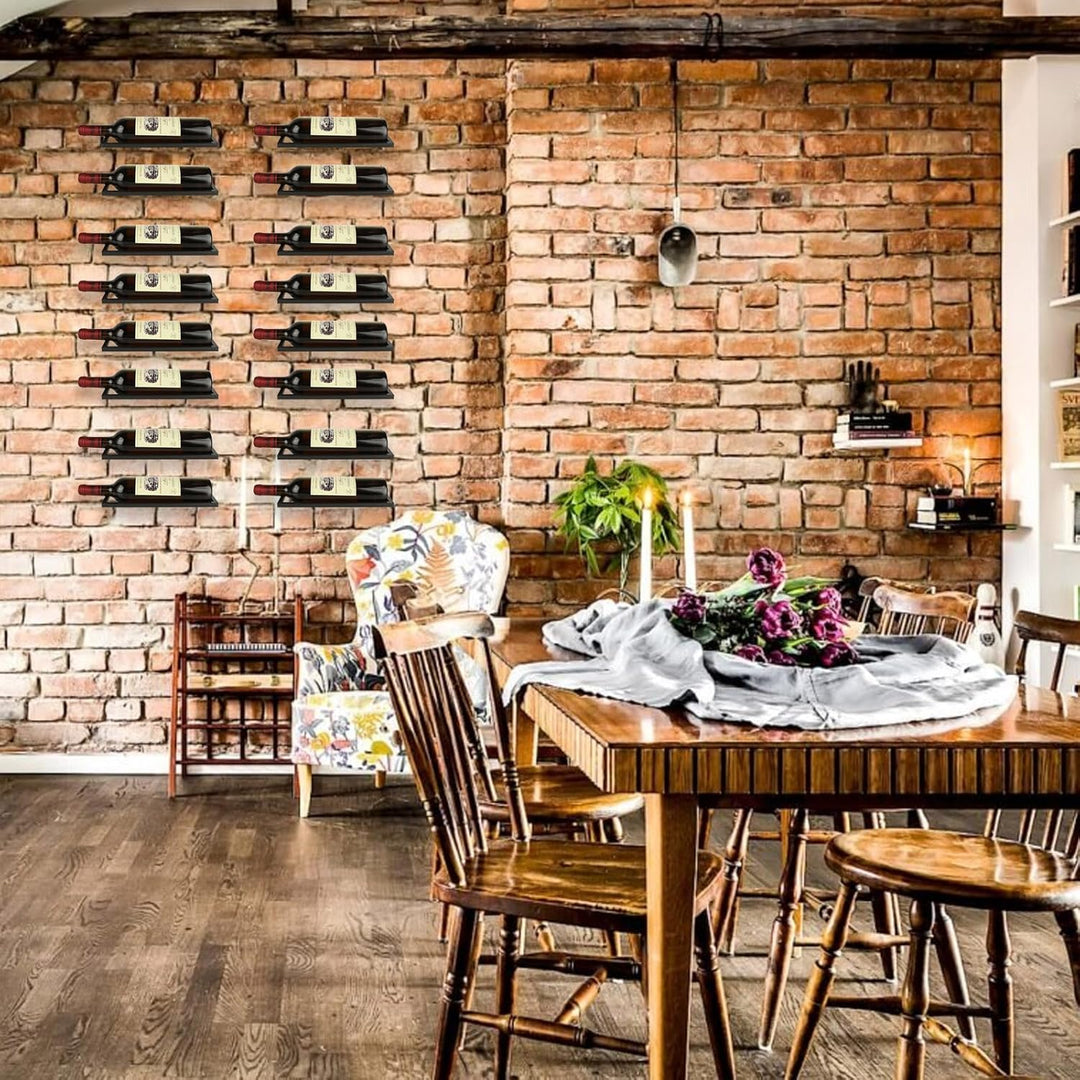 MIVIDE 6 Stück Weinregal Metall Schwarz Wandmontage, Flaschenhalter Wand, Hängend für Alle Arten von