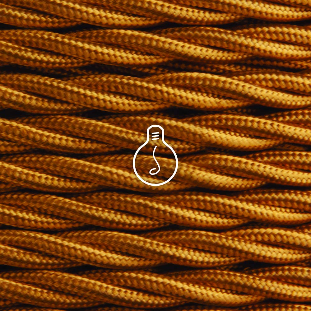 Amarcords - Textilkabel für Lampen WHISKY, geflochten, Seide, 3 Meter, mit Erdung 3x0,75 - Stoffkabe