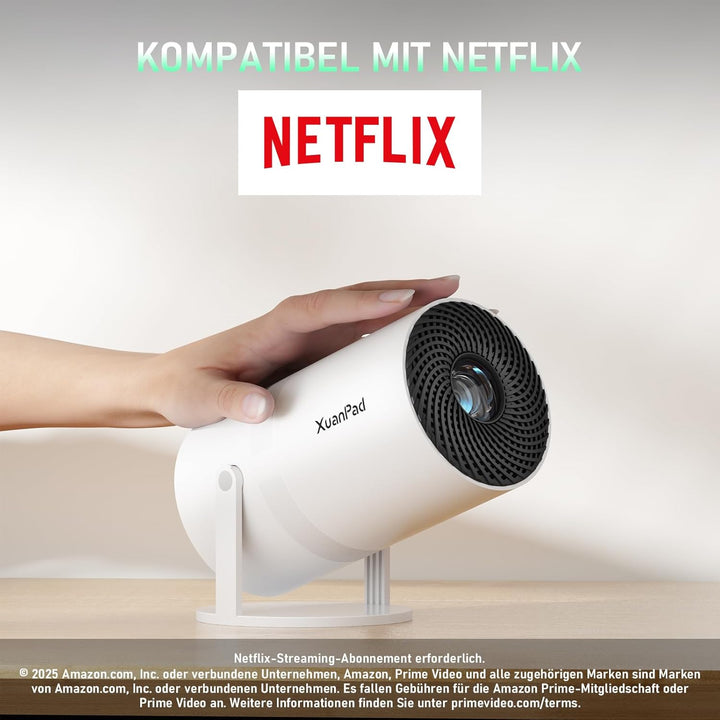 [Netflix-zertifizierter & Elektrischer Focus] Mini Beamer 4K Unterstützung mit WiFi & Bluetooth Proj