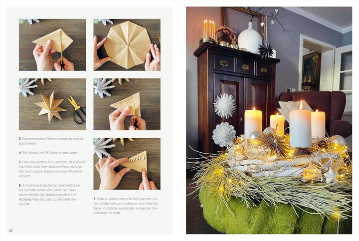Weihnachtsdeko basteln – Weihnachtliche Papierdeko: Sterne, Kränze, Baumschmuck: Papierbasteln für d