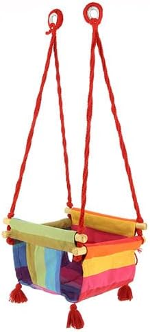 Baby-Schaukelsitz Rainbow, Fair Trade & Handgefertigt in EL Salvador, Kinder bis 15 kg mit Sicherhei