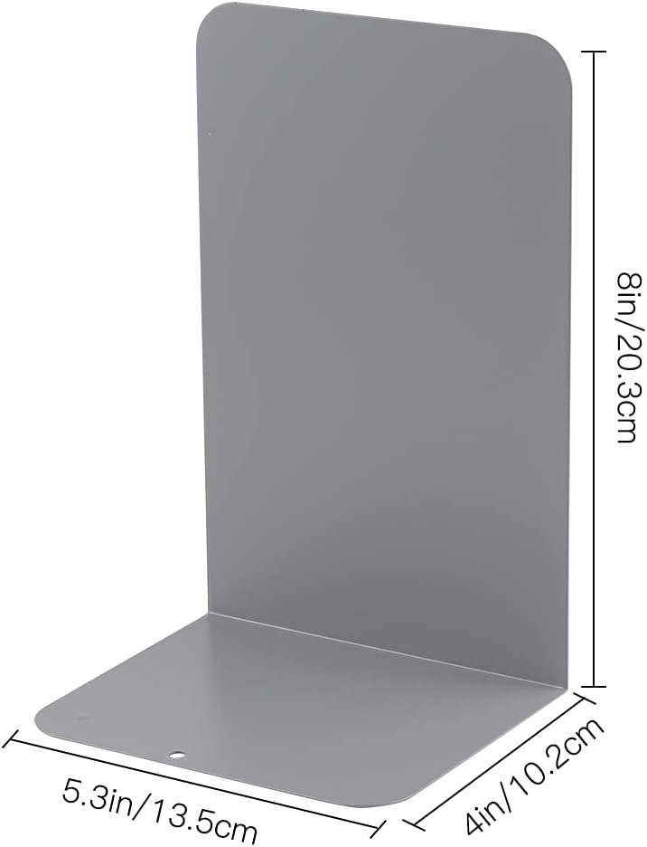 MSDADA Buchstützen aus Metall L, 102x203x135mm, 2 Paar CD Buchständer Kinder, Bücherregal für Schule