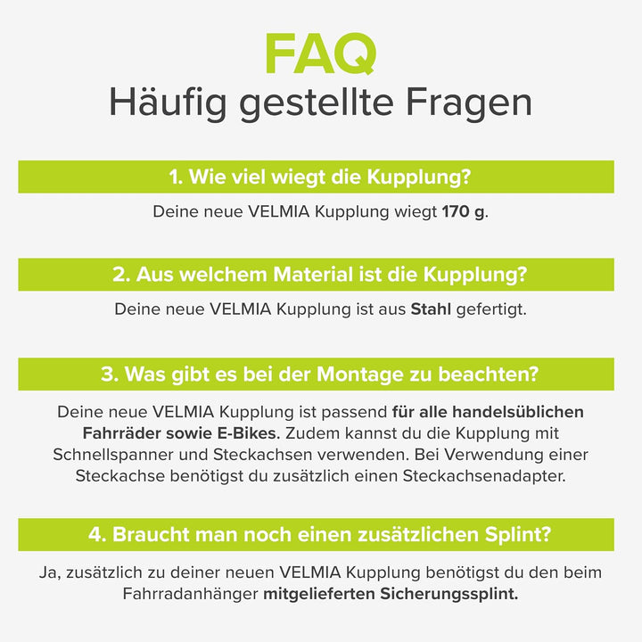 Velmia Fahrradanhängerkupplung für Thule l Fahrradanhängerkupplung für Thule Modelle Trolley, Fahrra